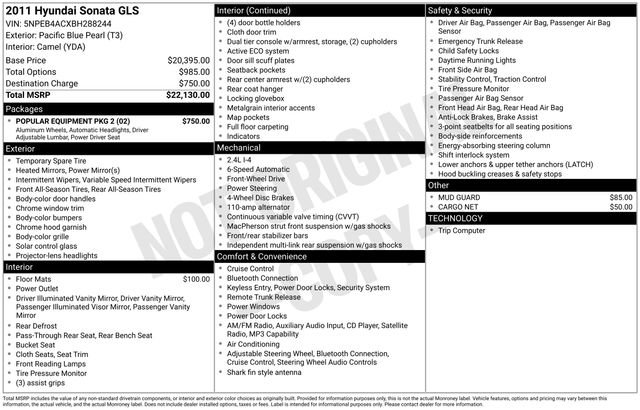 Used 2011 Hyundai Sonata GLS w/ Popular Equipment Pkg 2 image 2