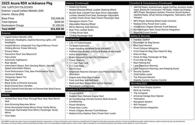 Certified 2025 Acura RDX SH-AWD w/ Advance Package image 44