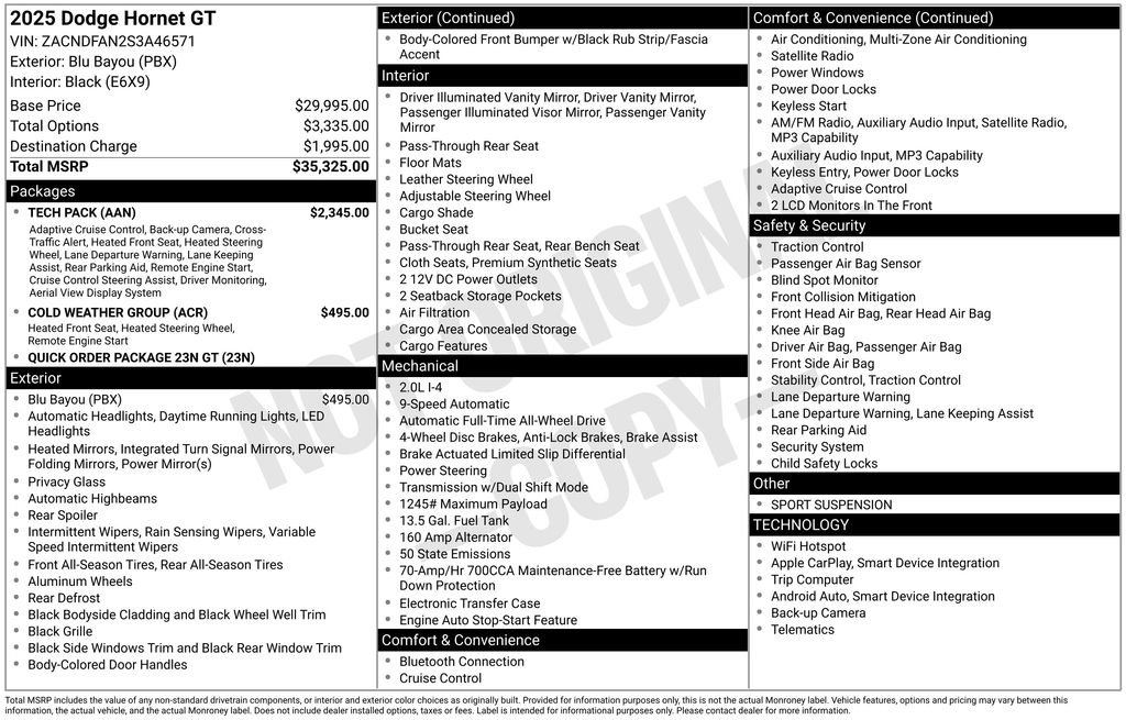 New 2025 Dodge Hornet GT w/ Tech Pack image 37