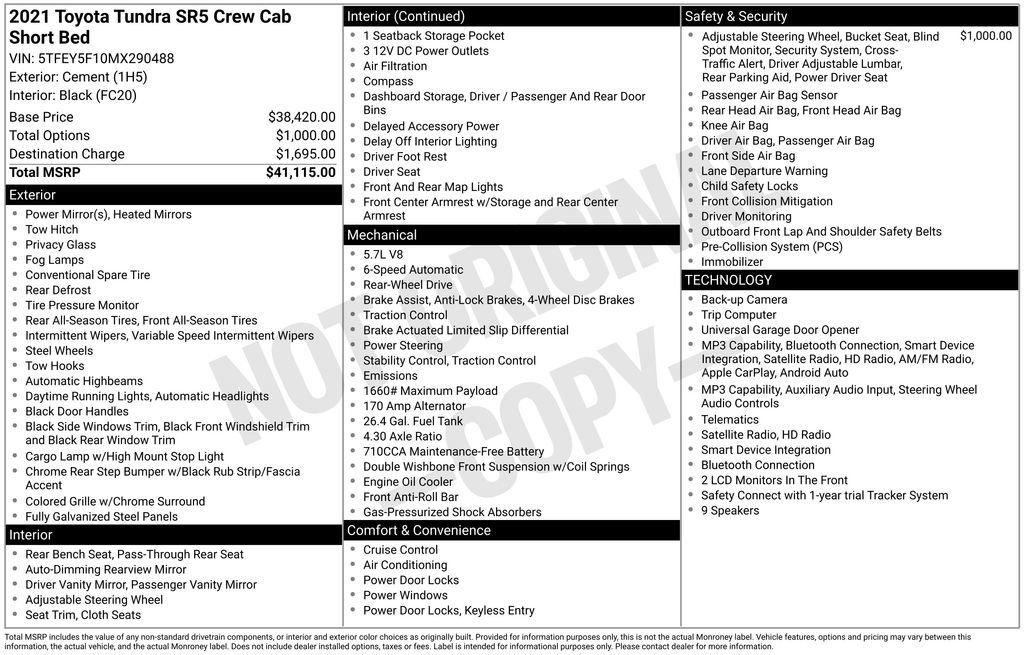 Used 2021 Toyota Tundra SR5 RWD image 39