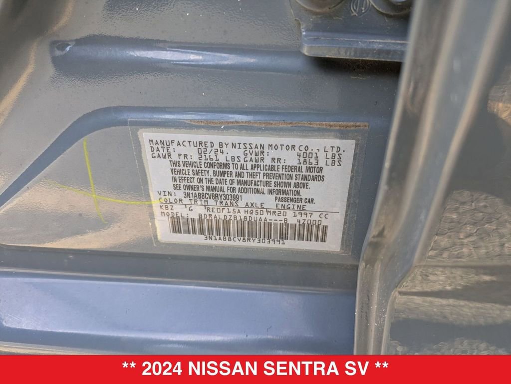 Certified 2024 Nissan Sentra SV w/ All-Weather Package image 39