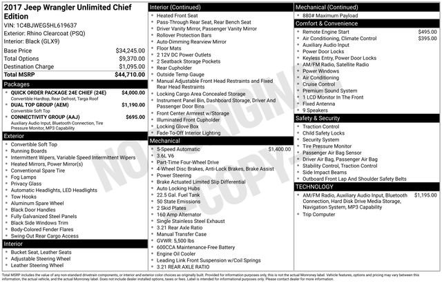 Used 2017 Jeep Wrangler Unlimited Sahara w/ Quick Order Package 24E Chief image 23