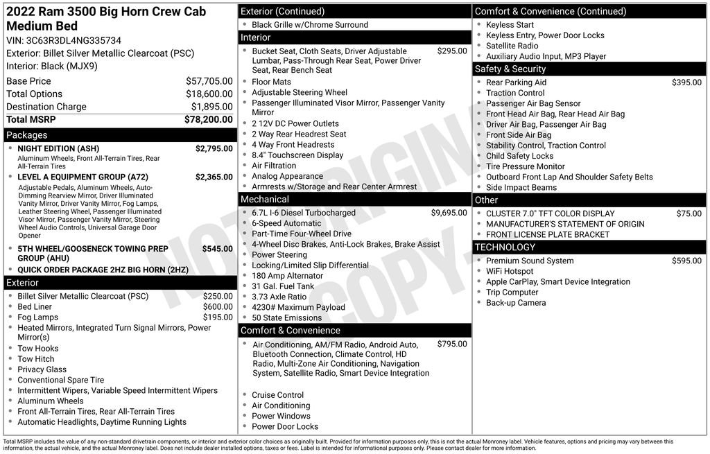 Used 2022 RAM 3500 Big Horn w/ Night Edition image 6