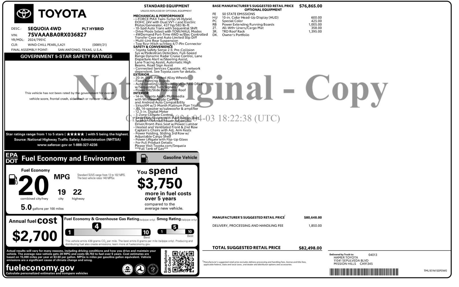 Used 2024 Toyota Sequoia Platinum AWD/4WD image 62