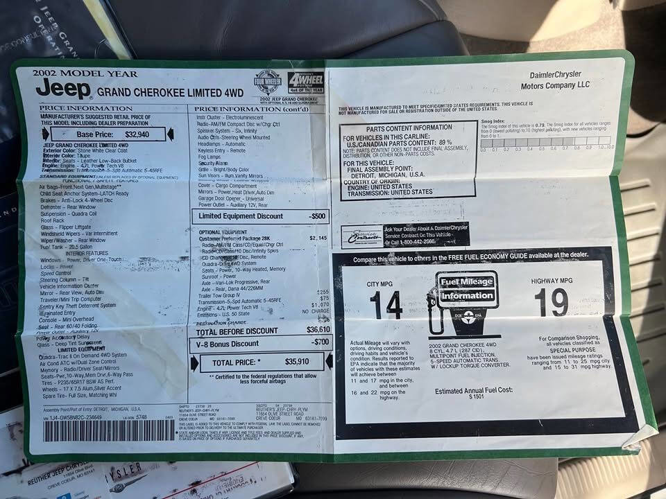 Used 2002 Jeep Grand Cherokee Limited image 14