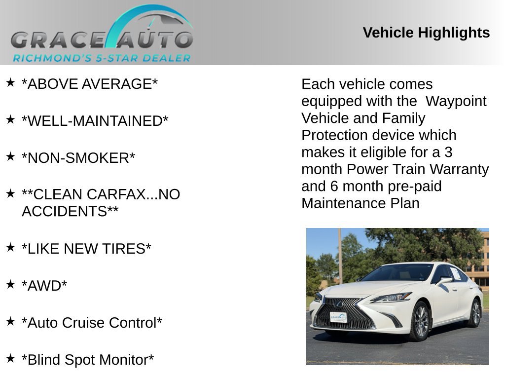 Used 2021 Lexus ES 250 w/ Premium Package AWD/4WD image 2