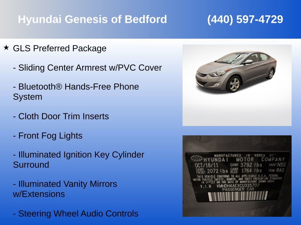 Used 2012 Hyundai Elantra GLS w/ Preferred Pkg 3 FWD image 7