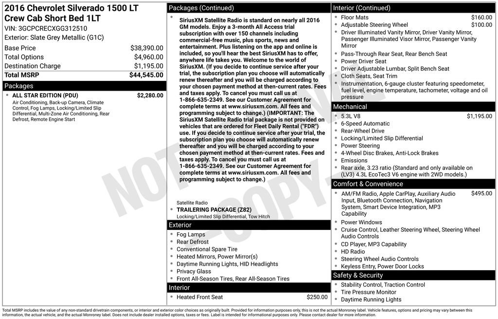 Used 2016 Chevrolet Silverado 1500 LT w/ All Star Edition RWD image 16