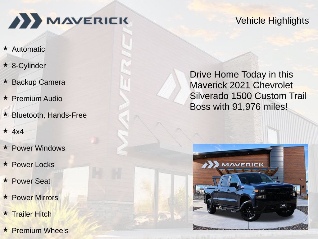 Used 2021 Chevrolet Silverado 1500 Custom Trail Boss w/ Safety Confidence Package AWD/4WD image 5