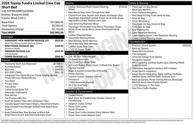 New 2026 Toyota Tundra Limited AWD/4WD image 5