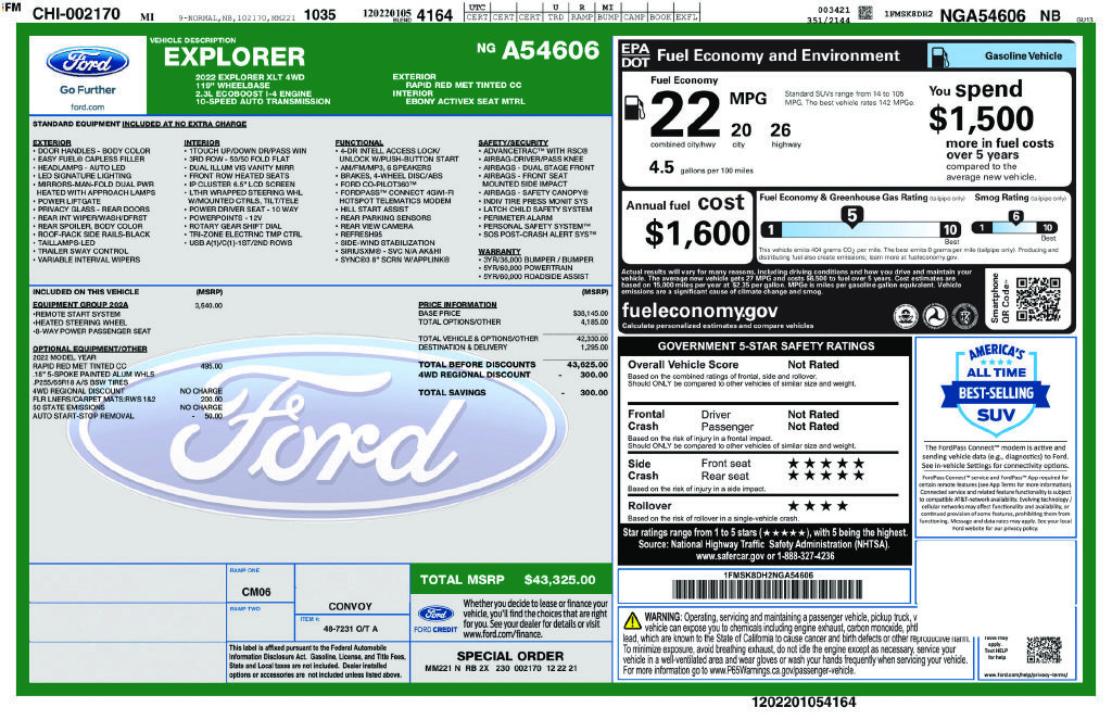 Certified 2022 Ford Explorer XLT w/ Equipment Group 202A AWD/4WD image 6