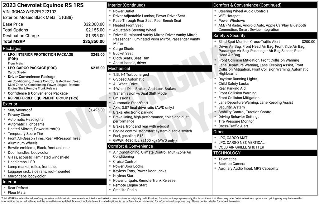 Certified 2023 Chevrolet Equinox RS AWD/4WD image 10