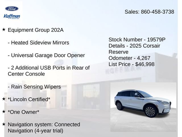 Certified 2025 Lincoln Corsair Reserve w/ Equipment Group 202A image 15