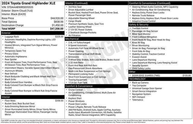 Used 2024 Toyota Grand Highlander XLE image 12