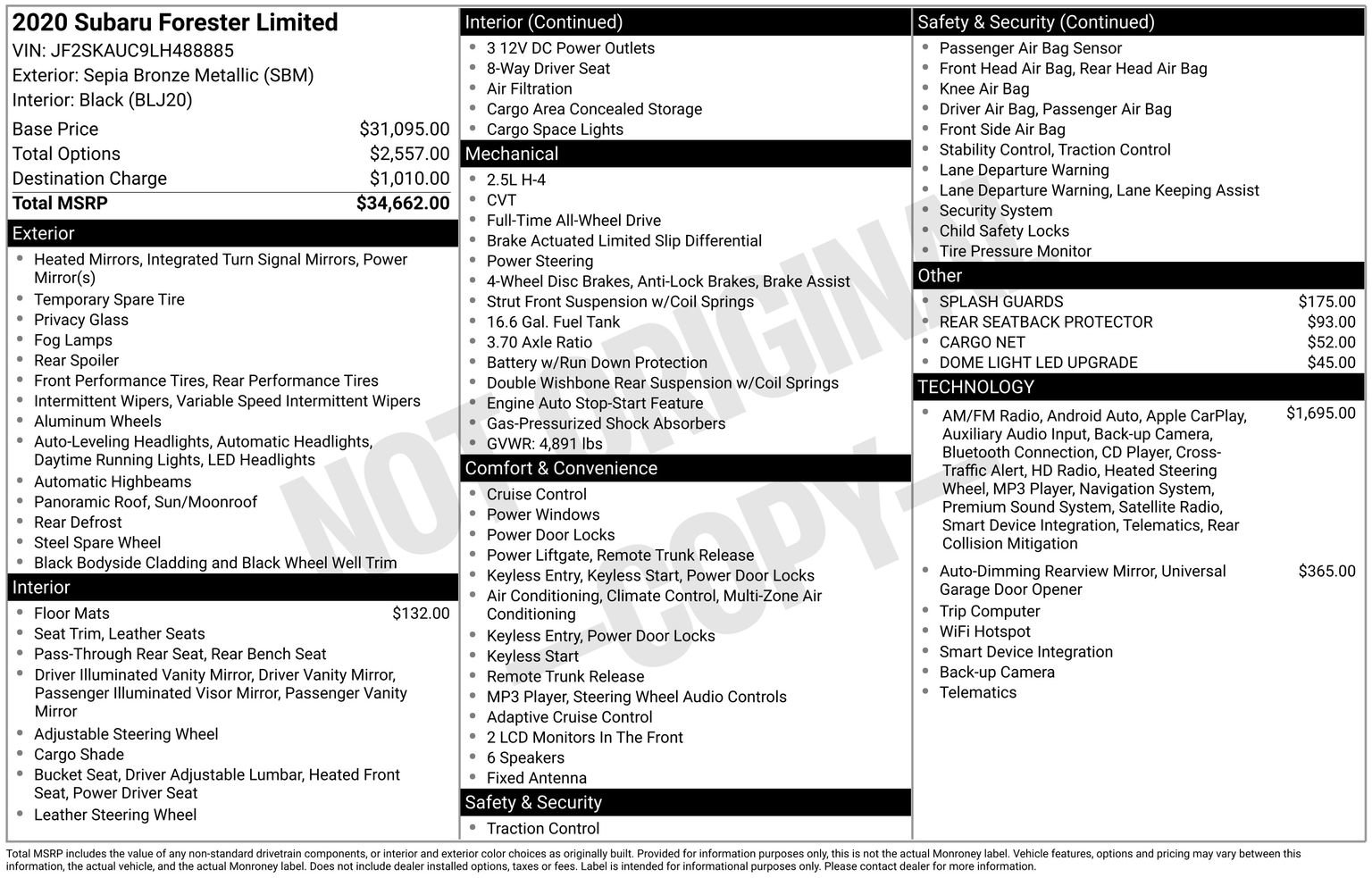 Used 2020 Subaru Forester Limited image 34