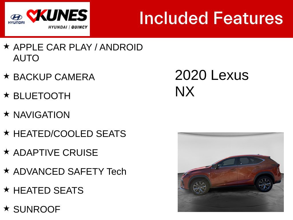 Used 2020 Lexus NX 300 F Sport w/ F Sport Premium Package FWD image 2