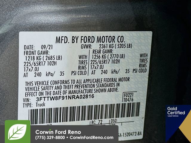 Certified 2022 Ford Maverick XL w/ Equipment Group 100A Standard image 32