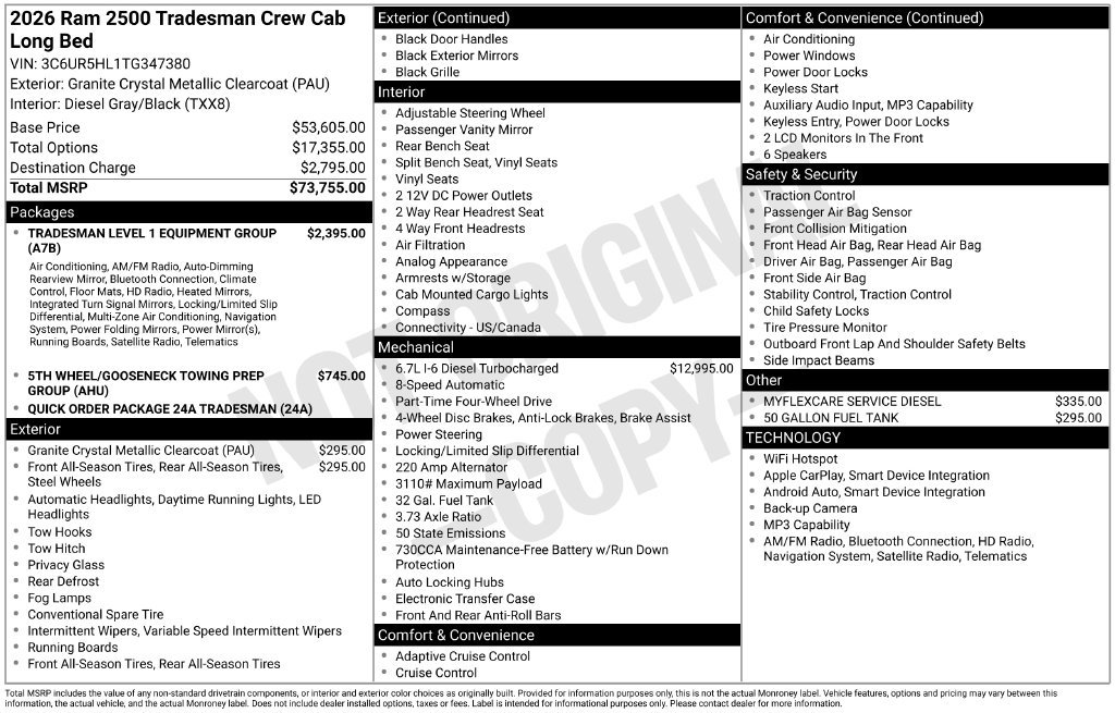 New 2026 RAM 2500 Tradesman AWD/4WD image 5