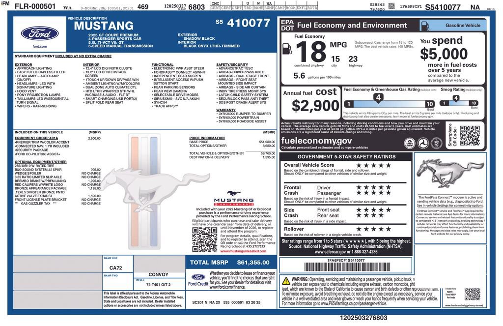 New 2025 Ford Mustang GT Premium image 45