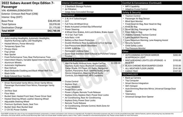 Used 2022 Subaru Ascent Onyx Edition image 4