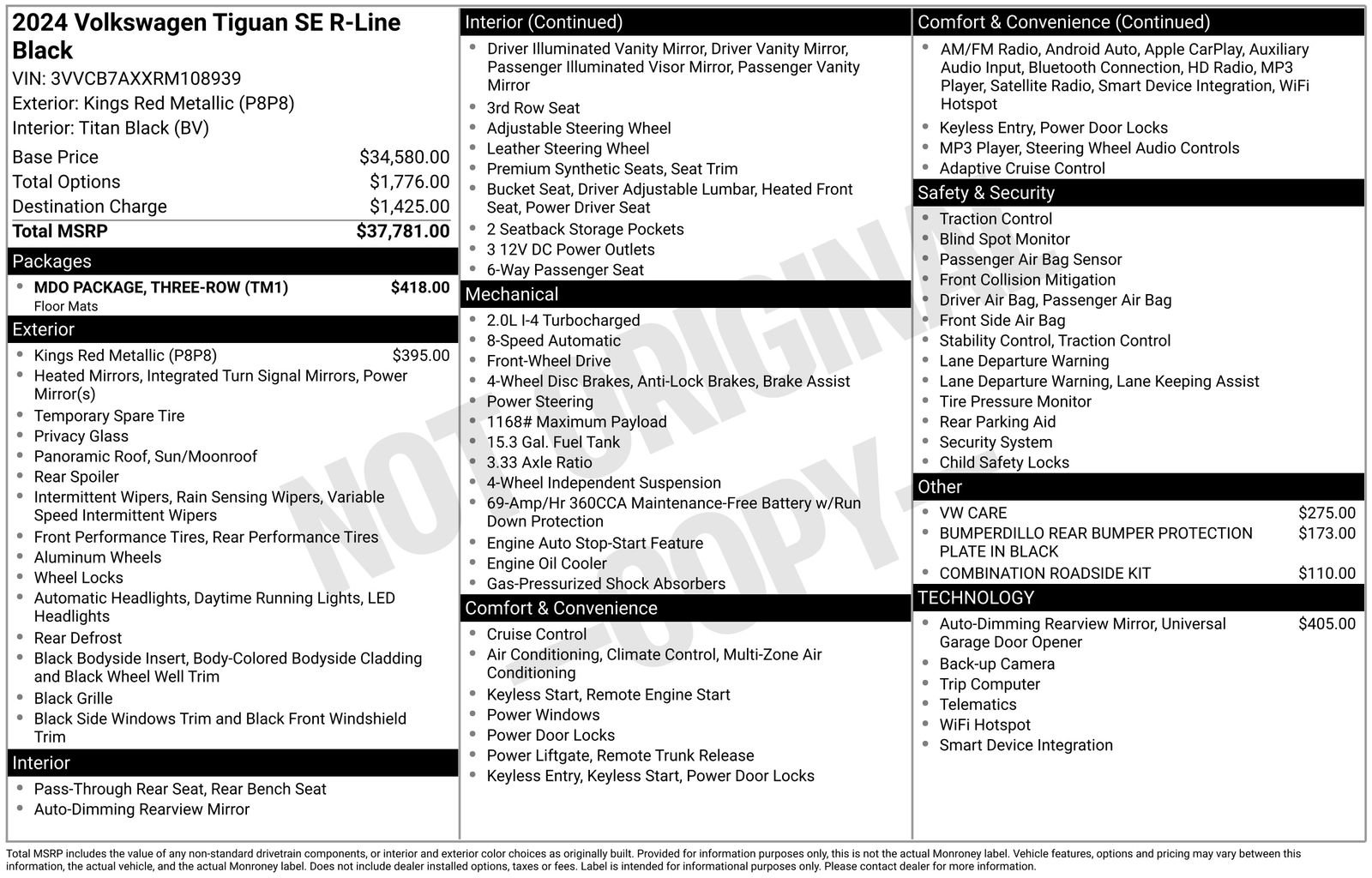 Used 2024 Volkswagen Tiguan SE R-Line w/ MDO Package, Three-Row image 36