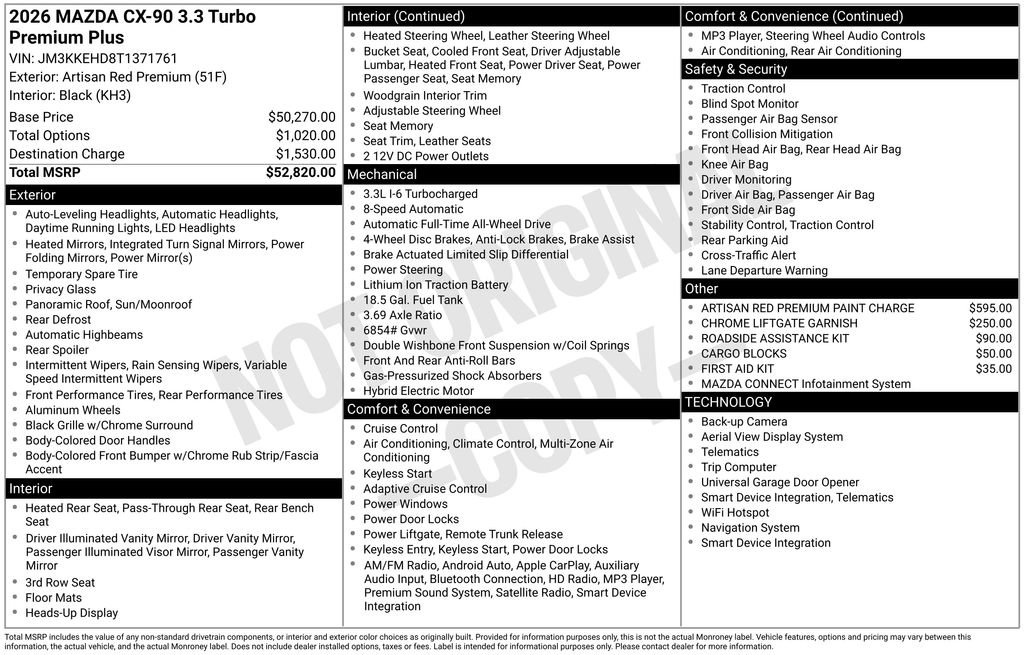 New 2026 MAZDA CX-90 3.3 Turbo w/ Premium Plus Pkg image 39