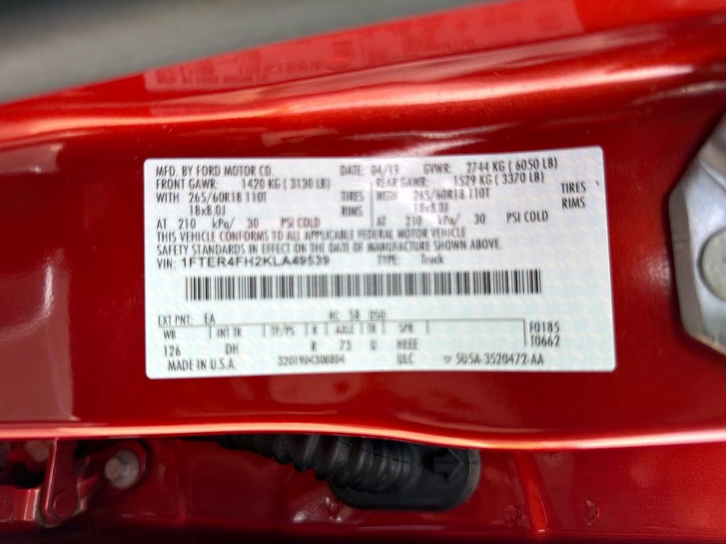 Used 2019 Ford Ranger Lariat w/ Equipment Group 501A Mid image 29