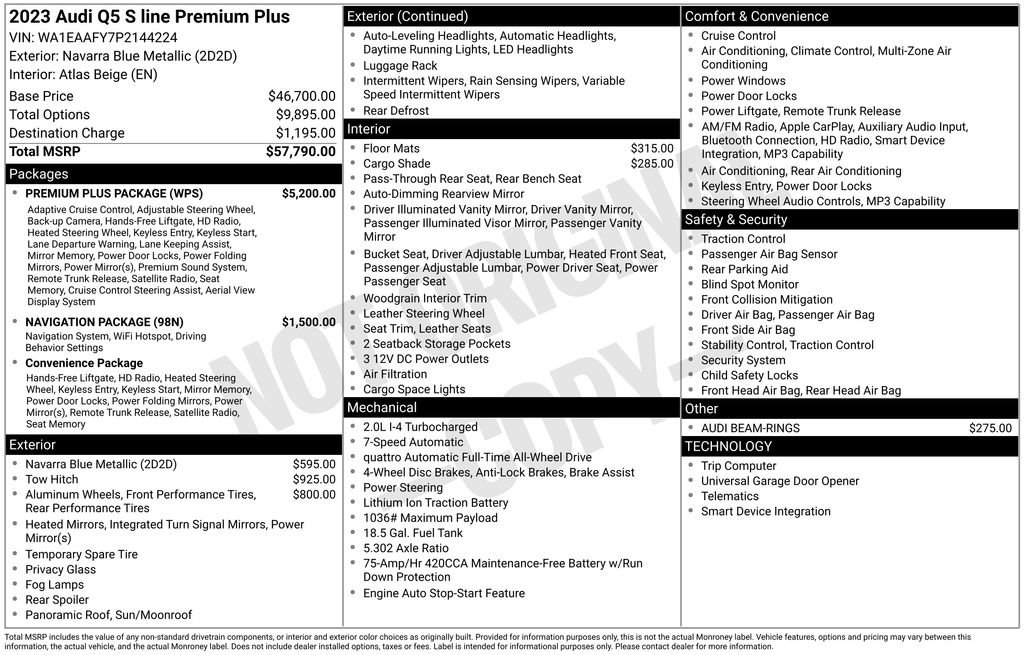 Certified 2023 Audi Q5 2.0T Premium Plus w/ Premium Plus Package AWD/4WD image 3