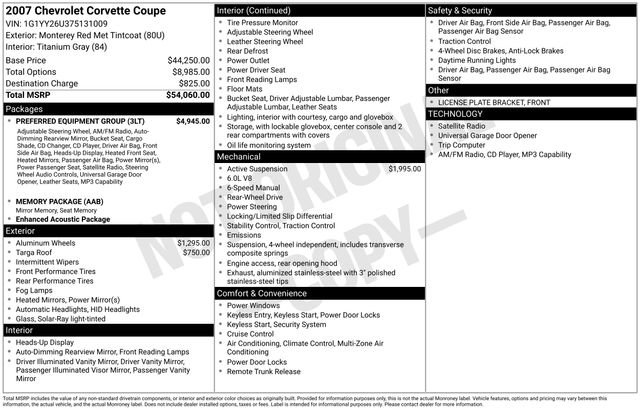 Used 2007 Chevrolet Corvette Coupe w/ Preferred Equipment Group image 28