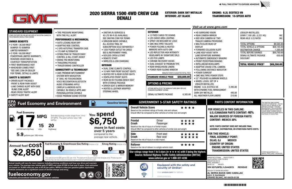 Certified 2020 GMC Sierra 1500 Denali w/ Denali Ultimate Package AWD/4WD image 4