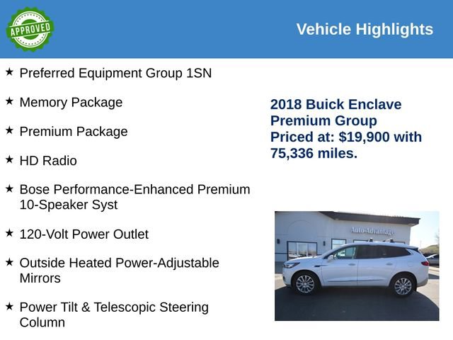 Used 2018 Buick Enclave Premium w/ Experience Buick Package AWD/4WD image 2
