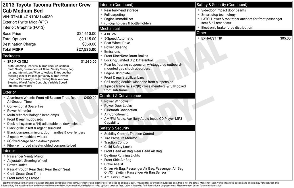 Used 2013 Toyota Tacoma PreRunner w/ SR5 Pkg RWD image 39