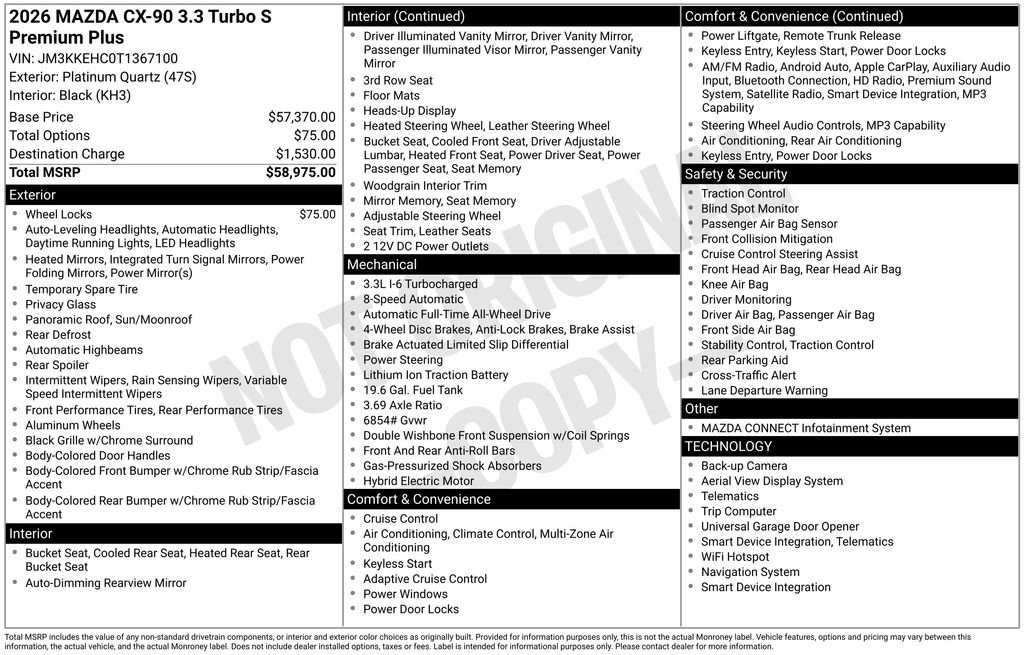 New 2026 MAZDA CX-90 3.3 Turbo S w/ Premium Plus image 2