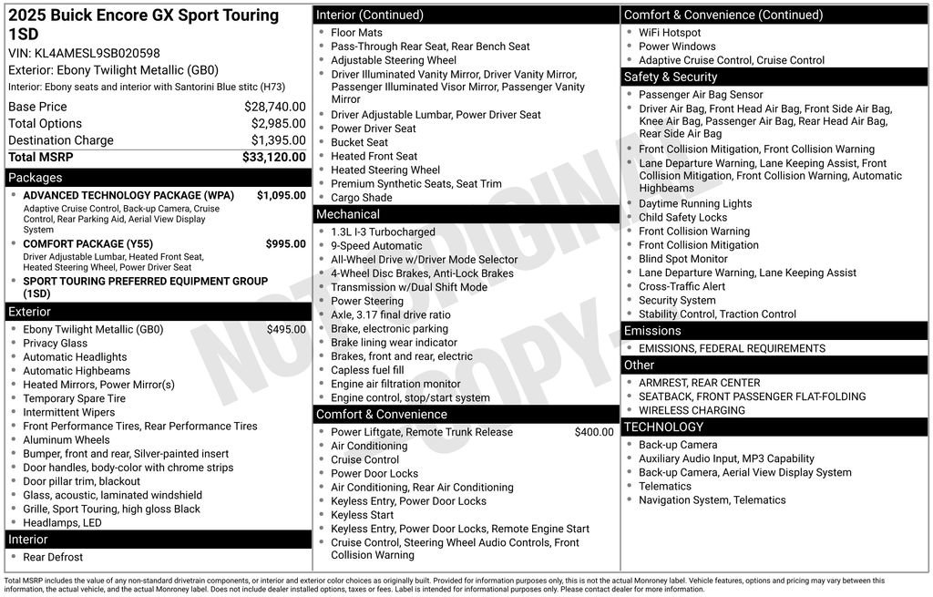 New 2025 Buick Encore GX Sport Touring w/ Advanced Technology Package image 35