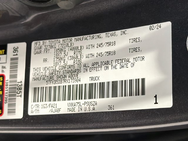 Used 2024 Toyota Tundra SR w/ SR Tow Package AWD/4WD image 24