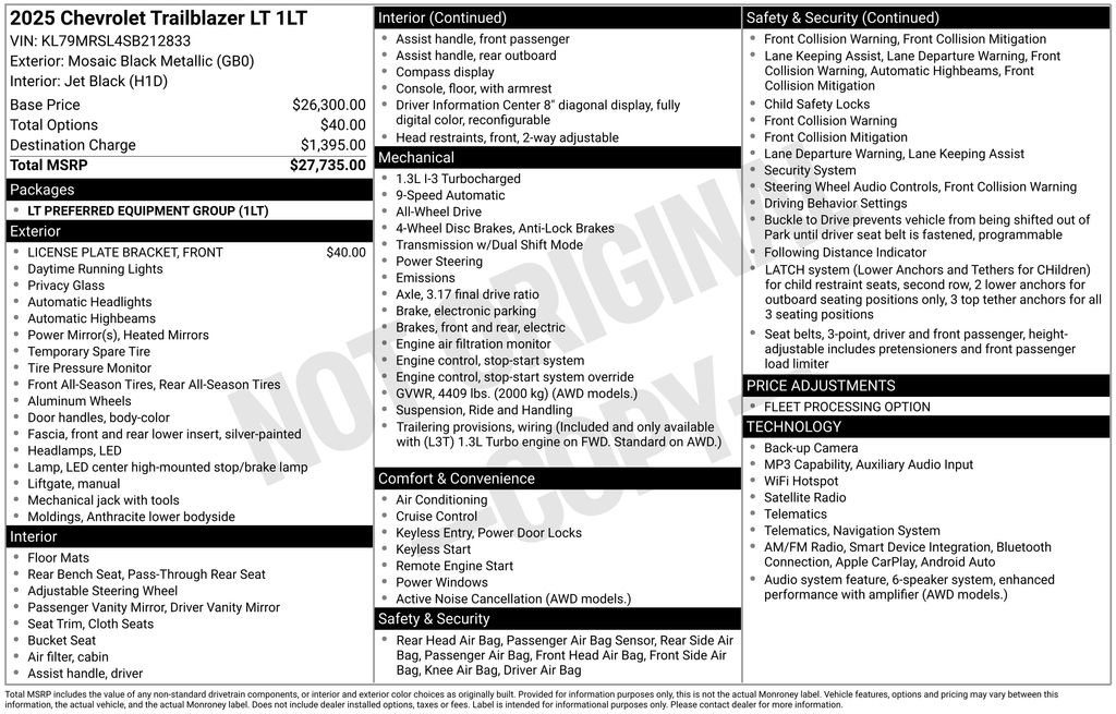 Used 2025 Chevrolet TrailBlazer LT AWD/4WD image 33