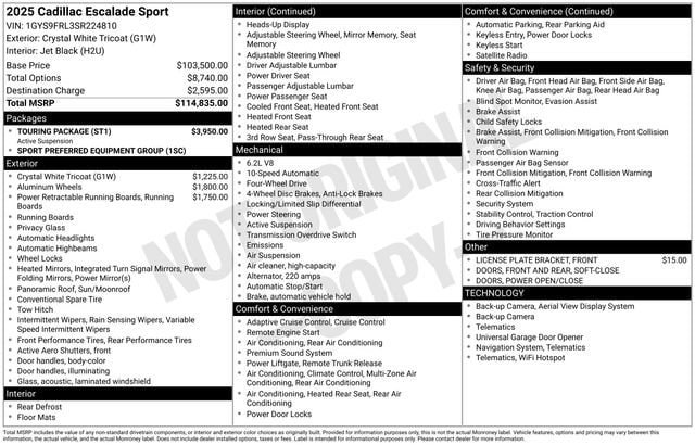 Certified 2025 Cadillac Escalade Sport w/ Touring Package AWD/4WD image 37