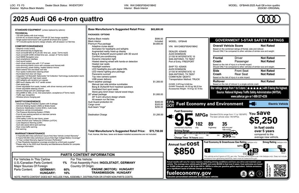 Used 2025 Audi Q6 e-tron Premium Plus w/ Premium Plus AWD/4WD image 3