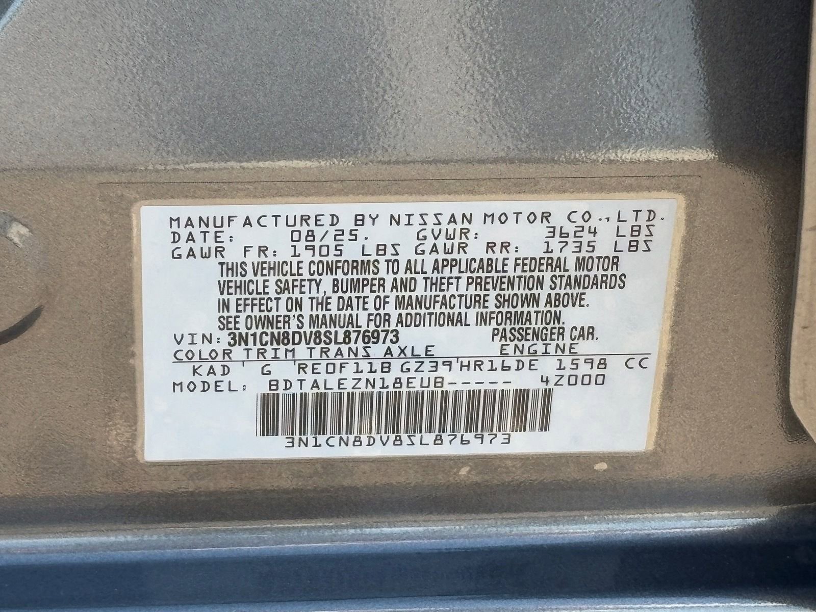 Certified 2025 Nissan Versa S w/ Trunk Package image 29