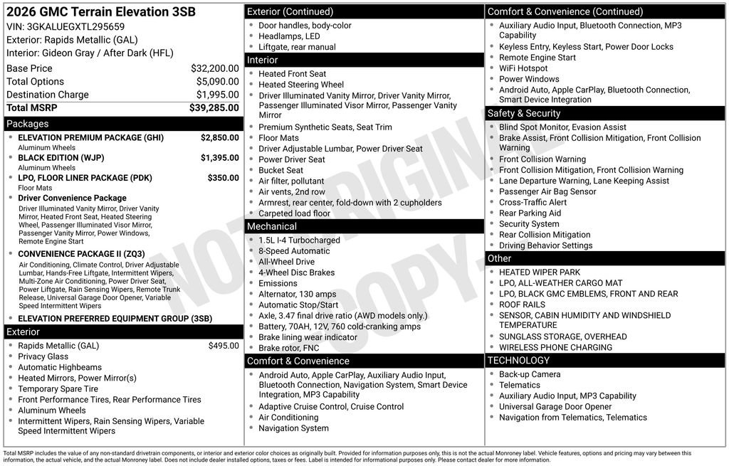 Used 2026 GMC Terrain Elevation w/ Elevation Premium Package AWD/4WD image 2