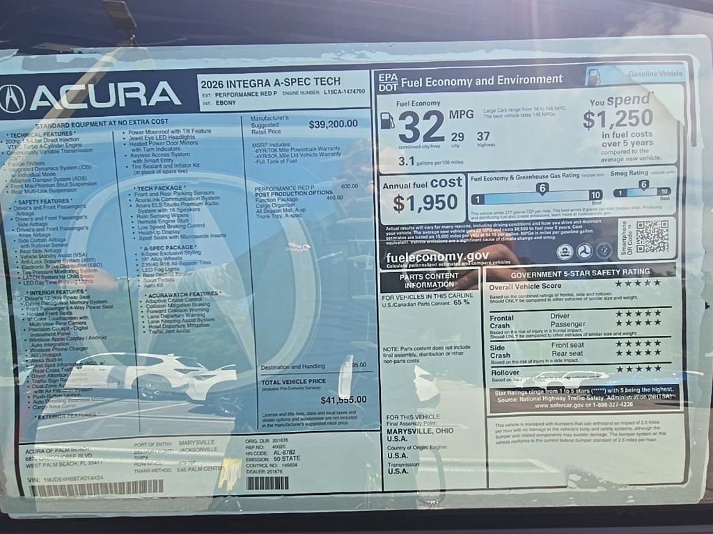 New 2026 Acura Integra A-Spec FWD image 13