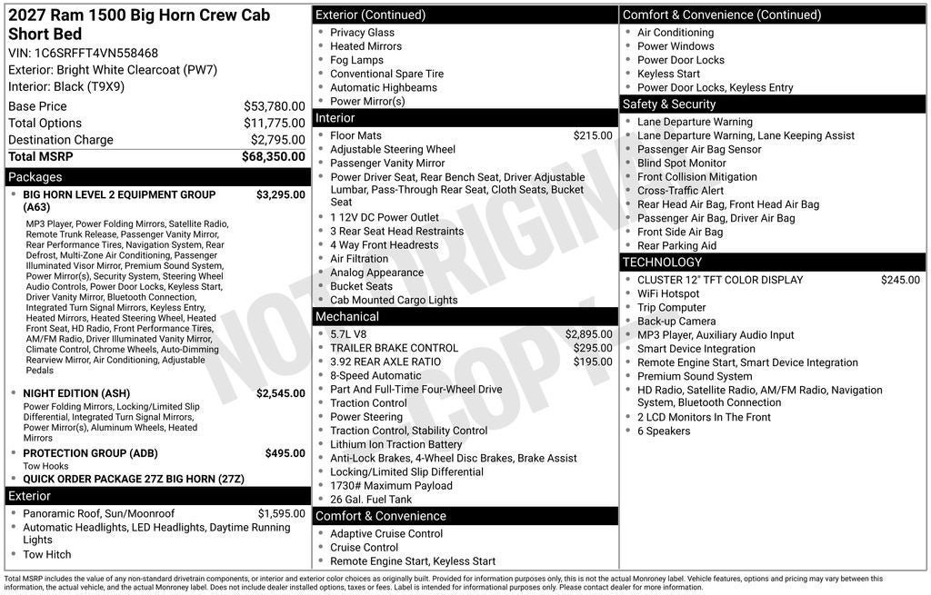 New 2027 RAM 1500 Big Horn AWD/4WD image 9