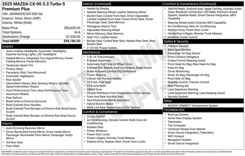 Certified 2025 MAZDA CX-90 3.3 Turbo S w/ Premium Plus image 10