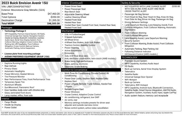 Certified 2023 Buick Envision Avenir AWD/4WD image 6