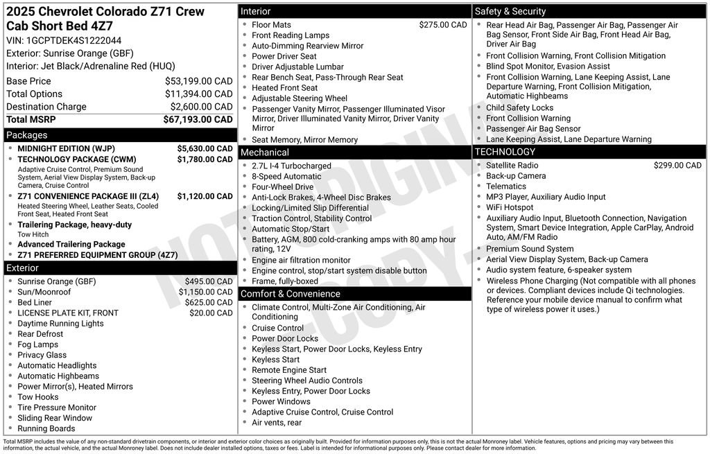 Used 2025 Chevrolet Colorado Z71 w/ Midnight Edition AWD/4WD image 29