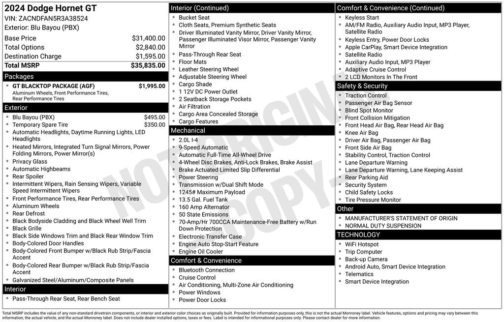 Used 2024 Dodge Hornet GT w/ GT Blacktop Package image 28