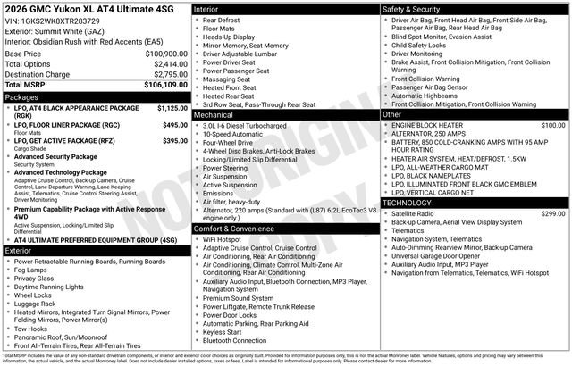 New 2026 GMC Yukon XL AT4 Ultimate image 24