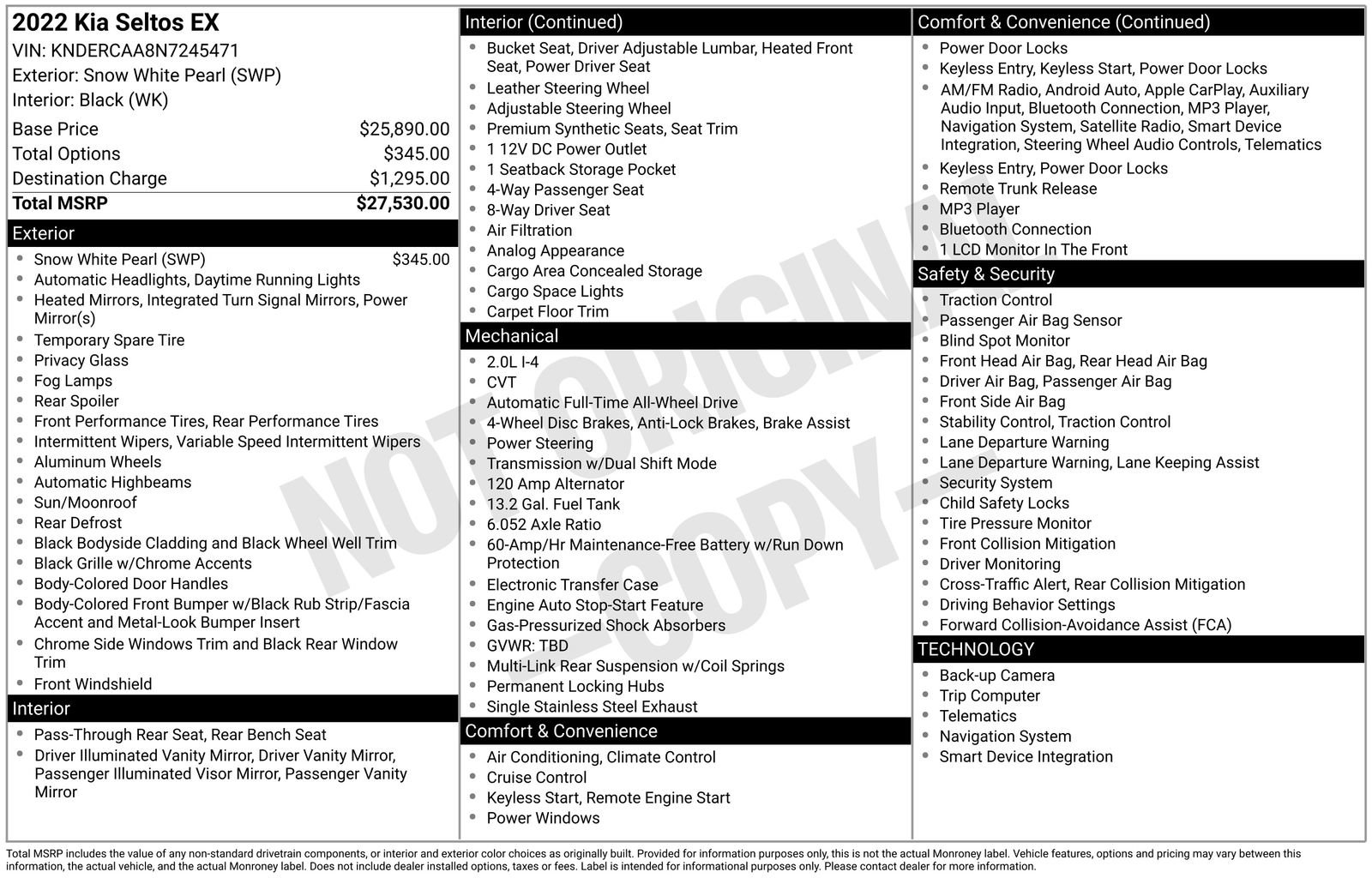 Used 2022 Kia Seltos EX image 7