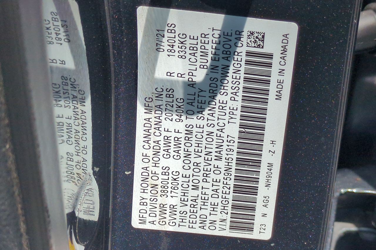 Certified 2022 Honda Civic Sport image 27