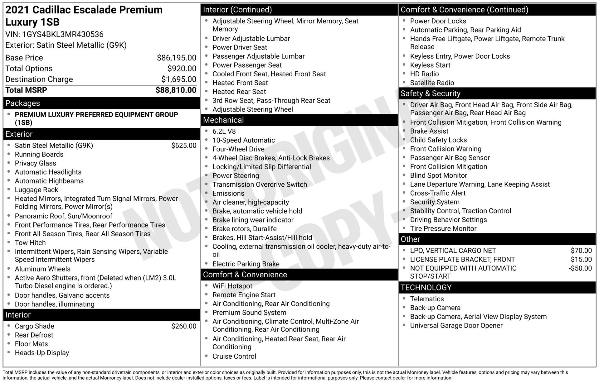 Certified 2021 Cadillac Escalade Premium Luxury AWD/4WD image 49